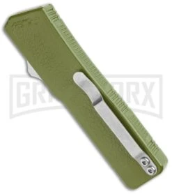 Thunder Green D/A OTF Automatic Knife - Satin Serrated 8 Thunder Green D/A OTF Automatic Knife - Satin Serrated -Grindworx Thunder Green DA OTF Auto SAtin Serr GX 34378 jr side large