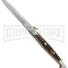 A.G.A. Campolin 16" Stag Horn Sicilian Ring Pull Automatic Knife - Bayonet 1 A.G.A. Campolin 16" Stag Horn Sicilian Ring Pull Automatic Knife - Bayonet -Grindworx aga 16 stag sicilian ring large