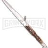 A.G.A. Campolin 12" Stag Horn Sicilian Ring Pull Automatic Knife - Bayonet 2 A.G.A. Campolin 12" Stag Horn Sicilian Ring Pull Automatic Knife - Bayonet -Grindworx aga campolin sicilian ring pull stag large
