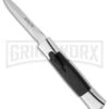 AKC 077 Concord Polish/Black OTF Automatic Knife - Dagger Satin Plain -Grindworx akc 3 sinatra silver dagger large