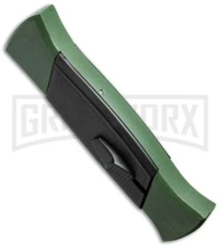 AKC 777 Blackfinger Green/Black OTF Automatic Knife - Flat Grind Satin Plain 7 AKC 777 Blackfinger Green/Black OTF Automatic Knife - Flat Grind Satin Plain -Grindworx akc 777 green satin flat side cm large