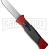 AKC 777 Blackfinger Red/Black OTF Automatic Knife - Flat Grind Satin Plain 2 AKC 777 Blackfinger Red/Black OTF Automatic Knife - Flat Grind Satin Plain -Grindworx akc 777 red satin flat cm large