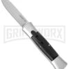 AKC 007 Concord White/Black OTF Automatic Knife - Satin Flat -Grindworx akc concord 007 white satin flat cm large