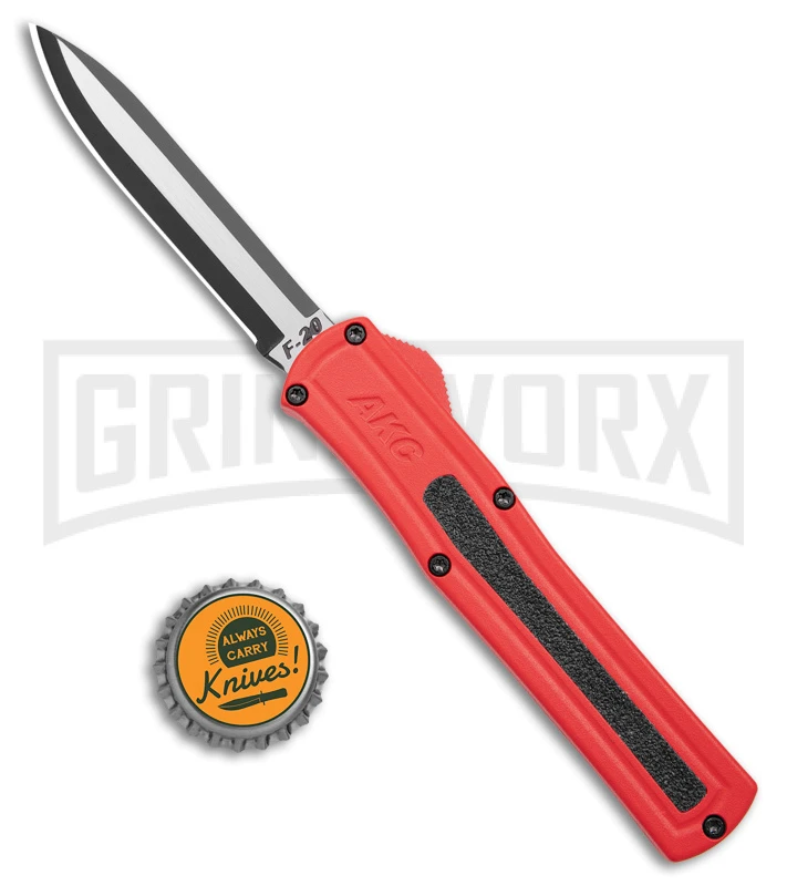 AKC F-20 Red D/A OTF Automatic Knife - Two Tone Plain 6 AKC F-20 Red D/A OTF Automatic Knife - Two Tone Plain - Image 4