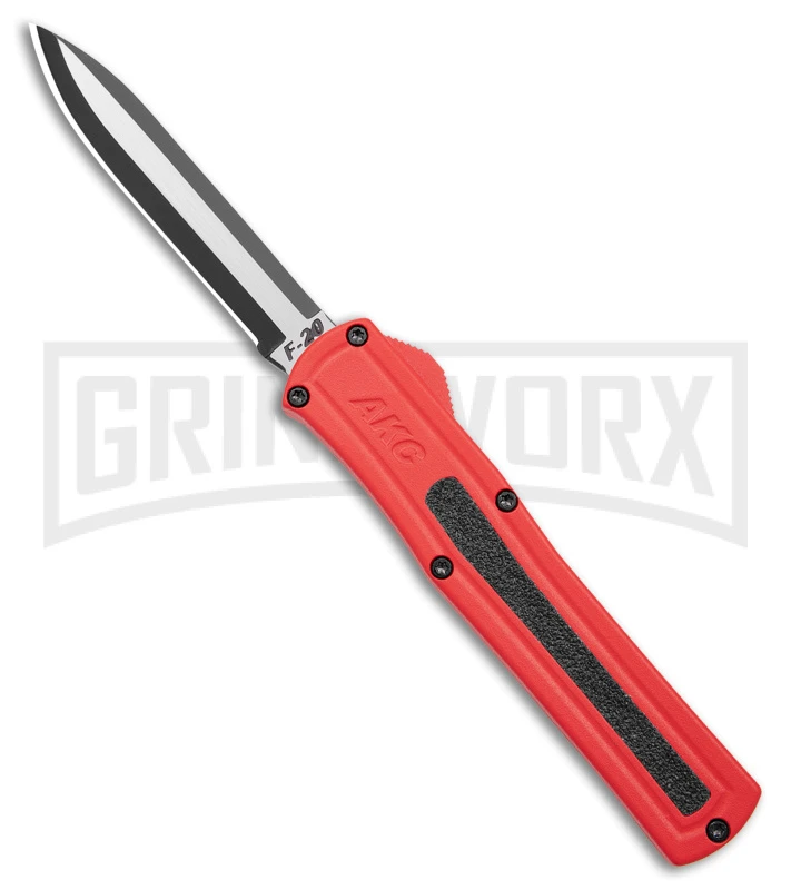 AKC F-20 Red D/A OTF Automatic Knife - Two Tone Plain 3 AKC F-20 Red D/A OTF Automatic Knife - Two Tone Plain