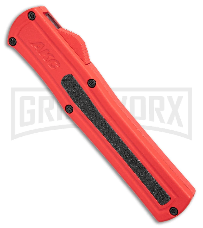 AKC F-20 Red D/A OTF Automatic Knife - Two Tone Plain 4 AKC F-20 Red D/A OTF Automatic Knife - Two Tone Plain - Image 2