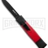 AKC Minion Concord Black/Red OTF Automatic Knife - Flat Grind Black Plain 1 AKC Minion Concord Black/Red OTF Automatic Knife - Flat Grind Black Plain -Grindworx akc mini concord black red bhq 24198 jr large
