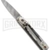 AKC Classic 6" Lever Lock Brazilian Horn Automatic Knife - Damascus Plain