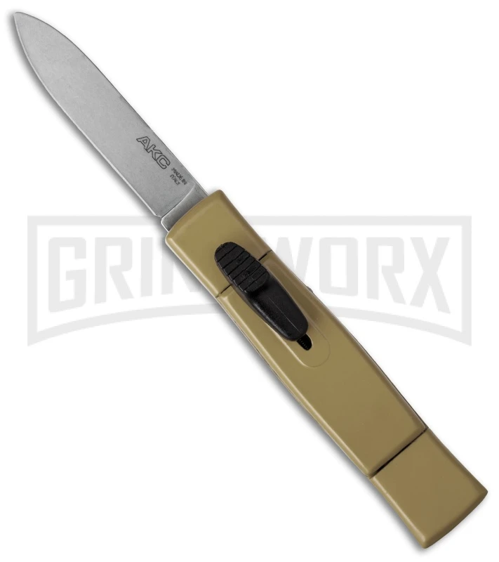AKC Minion Concord Desert Tan OTF Automatic Knife - Satin Plain 3 AKC Minion Concord Desert Tan OTF Automatic Knife - Satin Plain