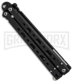 Bear OPS Bear-Song V Black Balisong Butterfly Knife - Black Plain 6 Bear OPS Bear-Song V Black Balisong Butterfly Knife - Black Plain -Grindworx bear ops b 500 aibk b 35028 bottom cm large