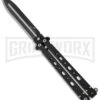 Bear OPS Bear-Song V Black Balisong Butterfly Knife - Black Plain 2 Bear OPS Bear-Song V Black Balisong Butterfly Knife - Black Plain -Grindworx bear ops b 500 aibk b 35028 cm large