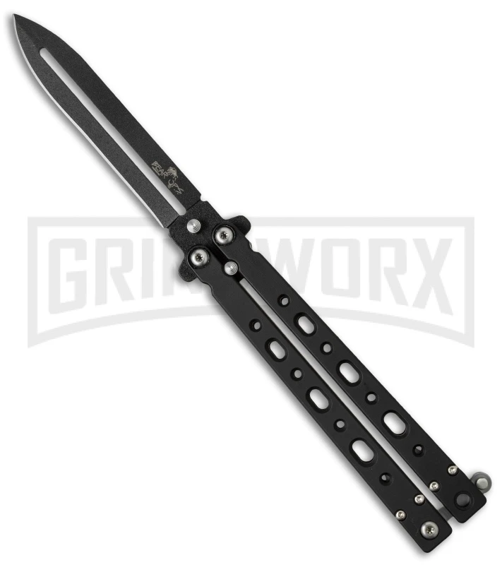 Bear OPS Bear-Song V Black Balisong Butterfly Knife - Black Plain 3 Bear OPS Bear-Song V Black Balisong Butterfly Knife - Black Plain