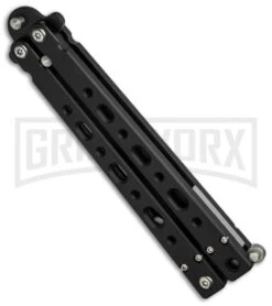 Bear OPS Bear-Song V Black Balisong Butterfly Knife - Black Plain 7 Bear OPS Bear-Song V Black Balisong Butterfly Knife - Black Plain -Grindworx bear ops b 500 aibk b 35028 side cm large