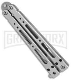 Bear OPS Bear Song IV Silver Tanto Butterfly Knife - Bead Blast Plain 7 Bear OPS Bear Song IV Silver Tanto Butterfly Knife - Bead Blast Plain -Grindworx bear ops bear song tanto bb B 410 AP 35027 BHQ 37242 er side large