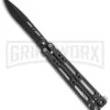 Bear OPS Bear Song IV Carbon Fiber Balisong Butterfly Knife - Black Plain 1 Bear OPS Bear Song IV Carbon Fiber Balisong Butterfly Knife - Black Plain -Grindworx bear ops song IV cf black B 400 CF B BHQ 50069 er large