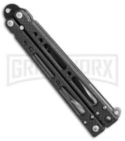 Bear OPS Bear Song IV Carbon Fiber Balisong Butterfly Knife - Black Plain 7 Bear OPS Bear Song IV Carbon Fiber Balisong Butterfly Knife - Black Plain -Grindworx bear ops song IV cf black B 400 CF B BHQ 50069 er side large