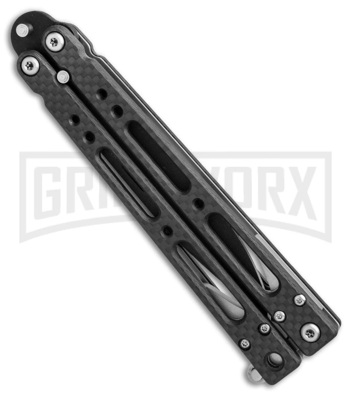 Bear OPS Bear Song IV Carbon Fiber Balisong Butterfly Knife - Black Plain 4 Bear OPS Bear Song IV Carbon Fiber Balisong Butterfly Knife - Black Plain - Image 2
