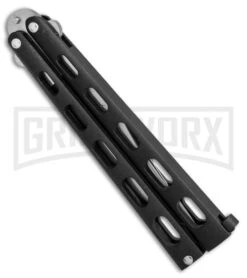 Bear & Son 114 & 114TR Black Butterfly Knife 2-Pack -Grindworx bear son 2 pack butterfly special black 114 114TR BHQ 50066 er knife side large