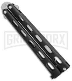 Bear & Son 114 & 114TR Black Butterfly Knife 2-Pack -Grindworx bear son 2 pack butterfly special black 114 114TR BHQ 50066 er knife spine large