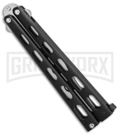 Bear & Son 114 & 114TR Black Butterfly Knife 2-Pack -Grindworx bear son 2 pack butterfly special black 114 114TR BHQ 50066 er trainer side large