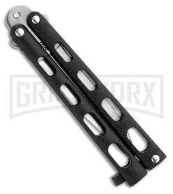 Bear And Son Knives 113 Silver Vein Small Balisong Butterfly Knife - Satin Plain 5 Bear And Son Knives 113 Silver Vein Small Balisong Butterfly Knife - Satin Plain -Grindworx bear son cutlery 4 black butterfly 113b back large