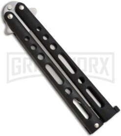 Benchmark BM004 Black Balisong Butterfly Knife - Satin Plain 5 Benchmark BM004 Black Balisong Butterfly Knife - Satin Plain -Grindworx benchmark bm004 back large