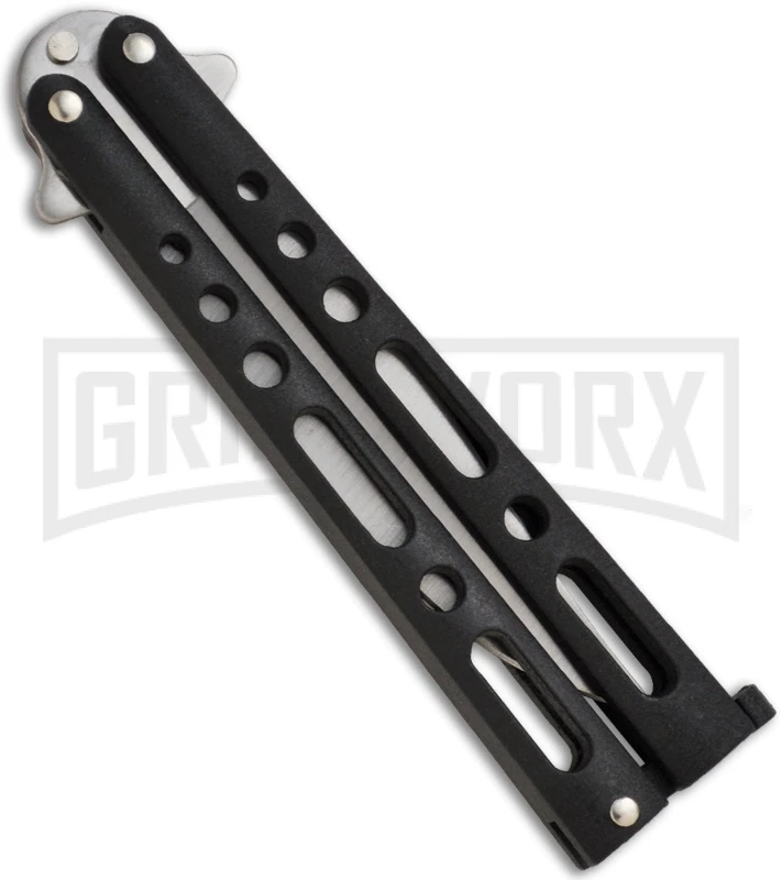 Benchmark BM004 Black Balisong Butterfly Knife - Satin Plain 4 Benchmark BM004 Black Balisong Butterfly Knife - Satin Plain - Image 2