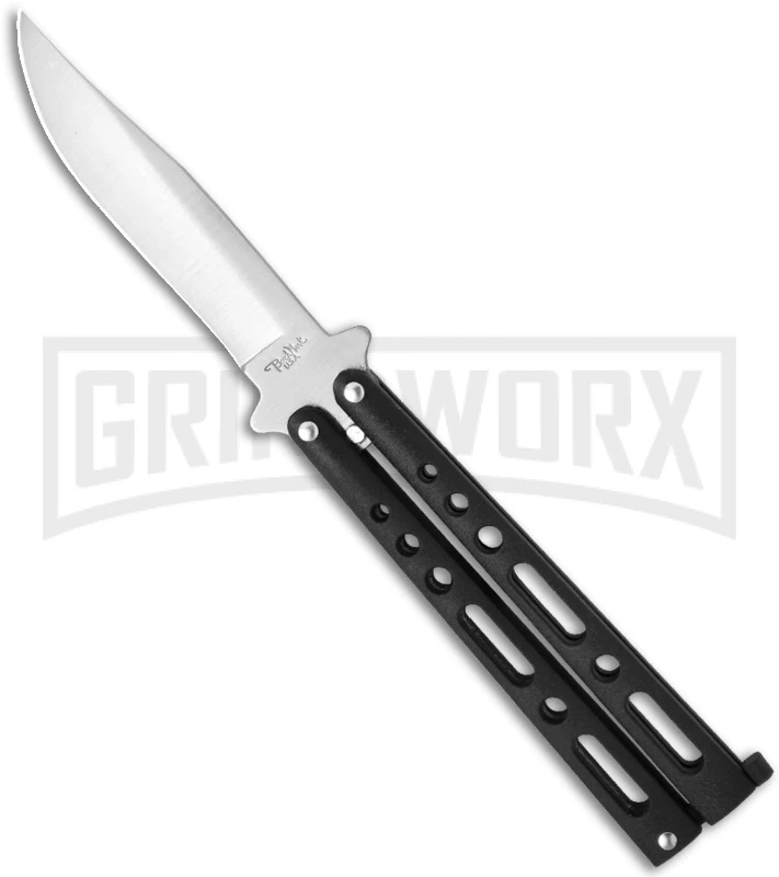Benchmark BM004 Black Balisong Butterfly Knife - Satin Plain 3 Benchmark BM004 Black Balisong Butterfly Knife - Satin Plain