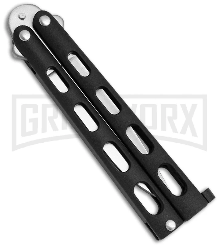 Benchmark Small Silver Speckle Balisong Butterfly Knife - Satin Plain 4 Benchmark Small Silver Speckle Balisong Butterfly Knife - Satin Plain - Image 2