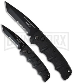 Boker Mini Kalashnikov Black Automatic Knife - Tanto Black Serr 10 Boker Mini Kalashnikov Black Automatic Knife - Tanto Black Serr -Grindworx boker kalashnikov mini 01kals73bts size comparison large