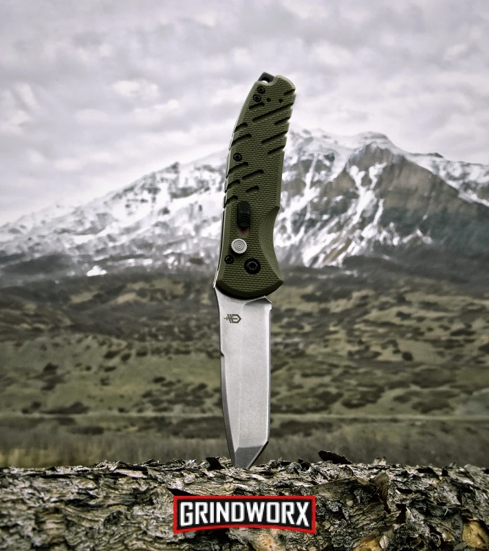 Gerber Propel Downrange OD Green Automatic Knife - Tanto Stonewash 6 Gerber Propel Downrange OD Green Automatic Knife - Tanto Stonewash - Image 4