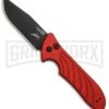 Kershaw Emerson Launch 5 Red Automatic Knife - Black Plain 1 Kershaw Emerson Launch 5 Red Automatic Knife - Black Plain -Grindworx kershaw launch 5 red 7600rdblk BHQ 49079 jr large