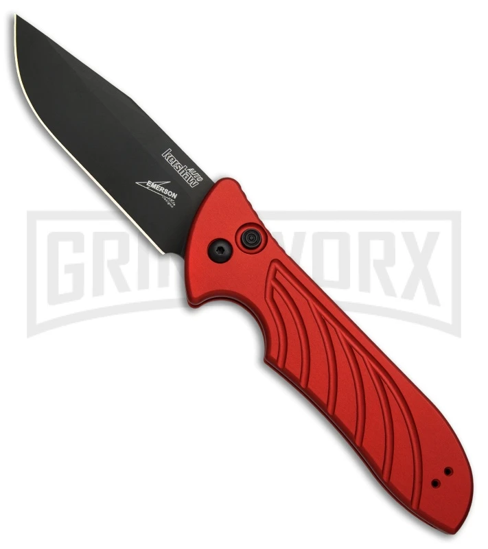 Kershaw Emerson Launch 5 Red Automatic Knife - Black Plain 3 Kershaw Emerson Launch 5 Red Automatic Knife - Black Plain