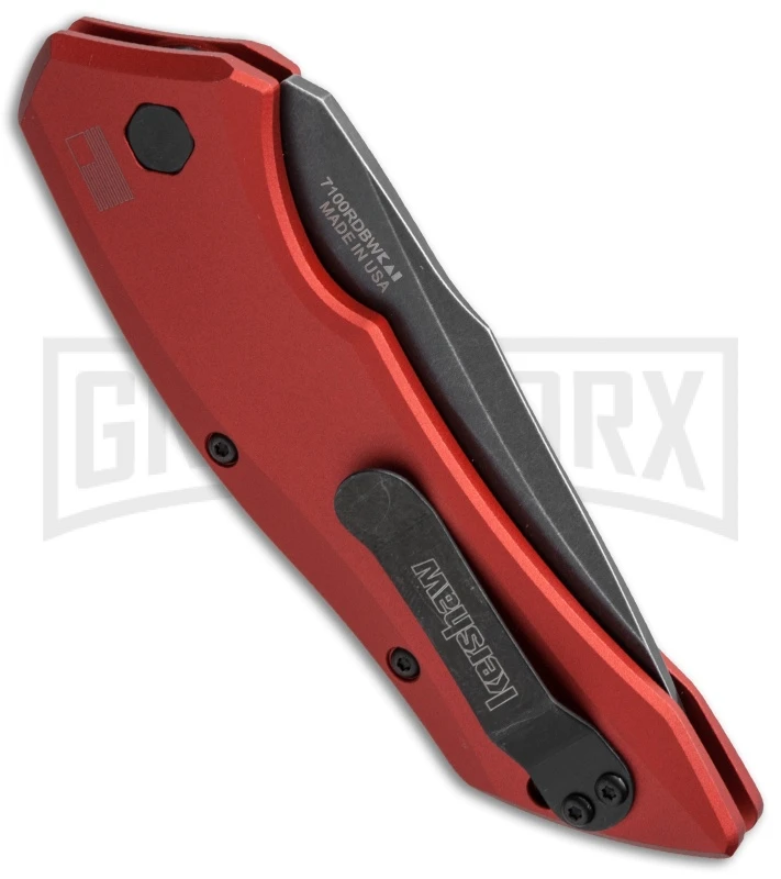 Kershaw Launch 1 Red Aluminum Automatic Knife - Blackwash Plain 5 Kershaw Launch 1 Red Aluminum Automatic Knife - Blackwash Plain - Image 3