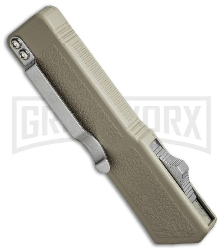 Lightning Tan D/A OTF Automatic Knife - Black Dagger Serr 5 Lightning Tan D/A OTF Automatic Knife - Black Dagger Serr - Image 3