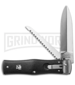 Mikov 241 Predator ABS Black Automatic Leverlock Knife W/ Saw