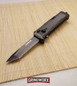 Schrade SCHOTF8TB Viper OTF Black Aluminum Assisted Knife - Tanto Black Plain 8 Schrade SCHOTF8TB Viper OTF Black Aluminum Assisted Knife - Tanto Black Plain -Grindworx schrade otf schotf8tb dl large