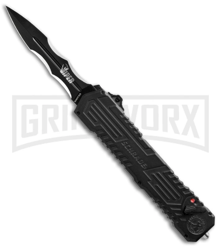 Schrade Viper SCHOTF3CB Black OTF Spring Assisted Knife - Black Plain 3 Schrade Viper SCHOTF3CB Black OTF Spring Assisted Knife - Black Plain