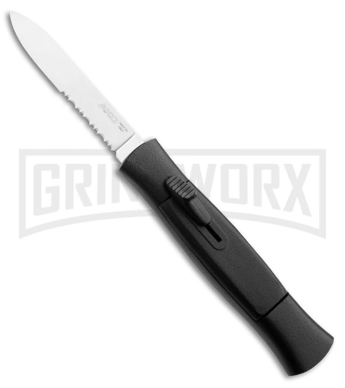 AKC Concord Sinatra Black OTF Automatic Knife - Polish Serr 3 AKC Concord Sinatra Black OTF Automatic Knife - Polish Serr