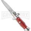 SKM 4" Italian Stiletto Keychain Red Automatic - Flat 1 SKM 4" Italian Stiletto Keychain Red Automatic - Flat -Grindworx skm 4in italian auto keychain 1 red large